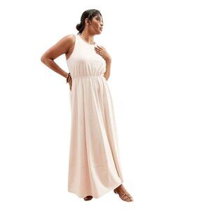 Banana Republic Sleeveless Knit Cream Maxi Dress